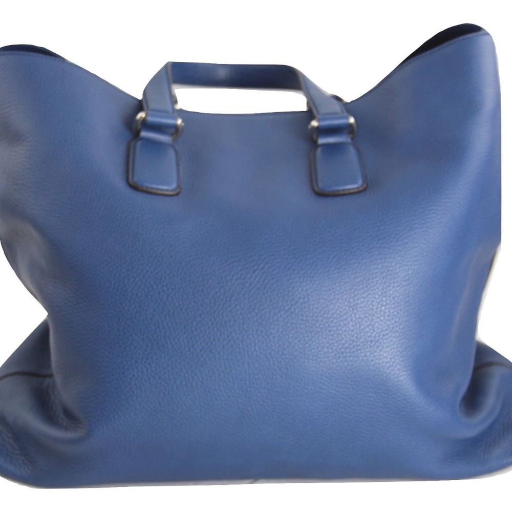 GUCCI Large Blue Leather Shopper Shoulder Tote